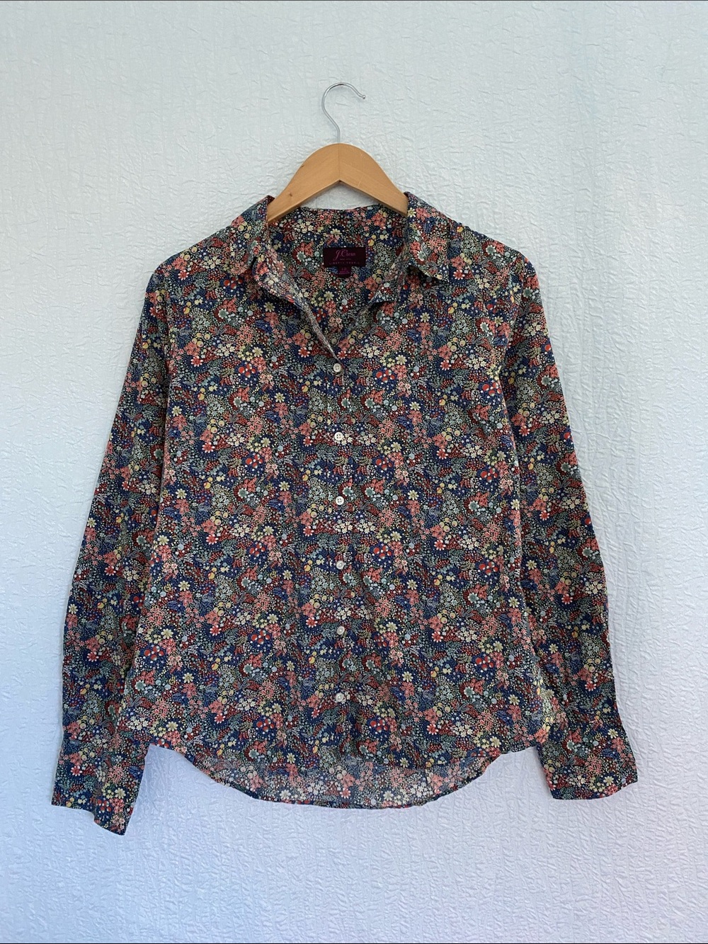 J. Crew Liberty Fabric Floral Button-Down Shirt in Navy Multi